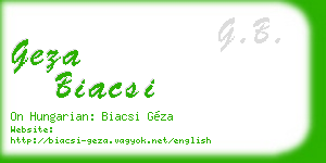 geza biacsi business card